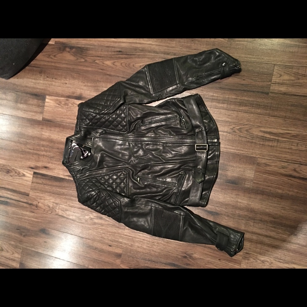 Diesel Black Gold women biker leather jacket
